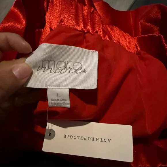 Anthropologie Mare Mare Off the Shoulder Elegant Red Bow Top New NWT - Picture 3 of 9